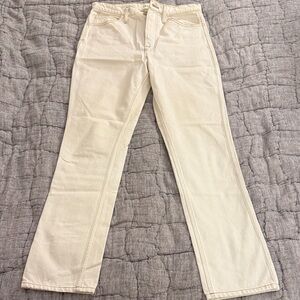 Frame Denim Women's Straight Leg Cream Jeans